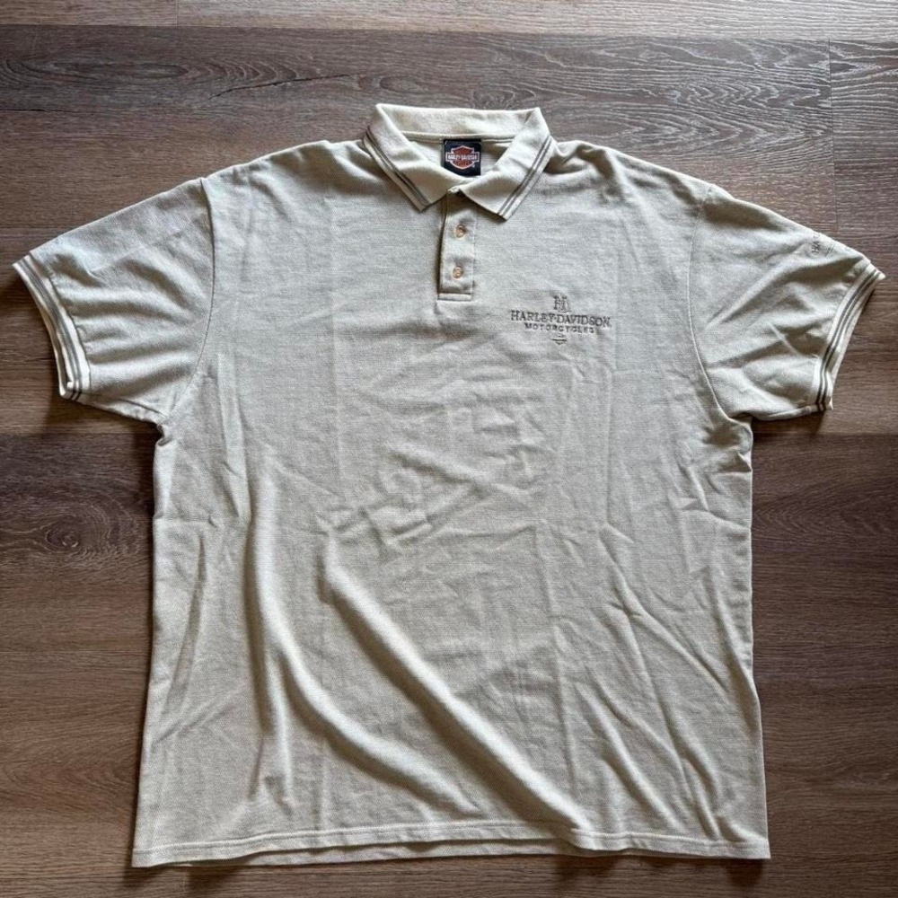 Vintage cream Harley Davidson polo Size‎ XL